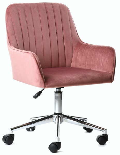 Fotel obrotowy, krzesło biurowe BLER velvet różowy