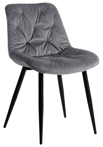 Krzesło tapicerowane MALMO velvet ciemny szary