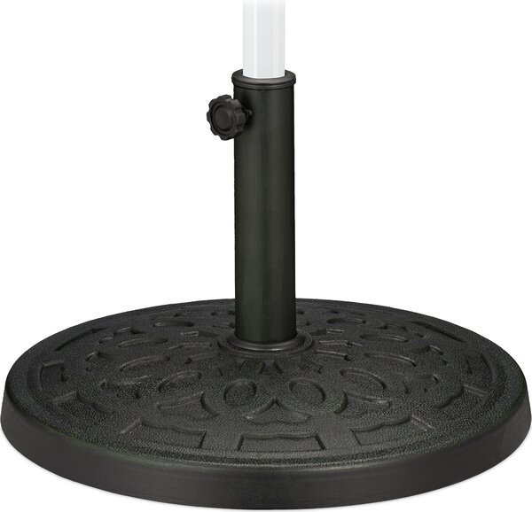 Stojak na parasol Relaxdays, rury o rednicy 38–50 mm, rednica 50 cm, do ogrodu, wygld eliwny, podstawa do parasola, zielono-czarna
