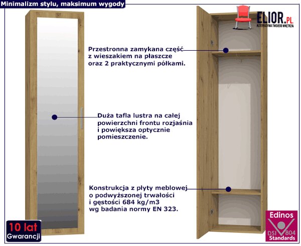 Szafa Z Lustrem Dąb Artisan L8-R12