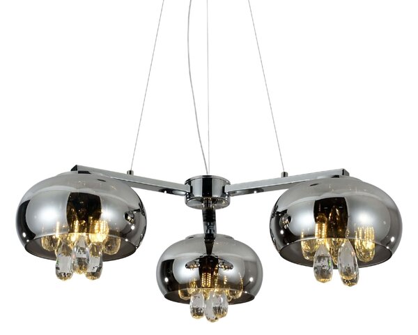 NOWOCZESNA LAMPA WISZĄCA CHROMOWANA TOSSO TRIO