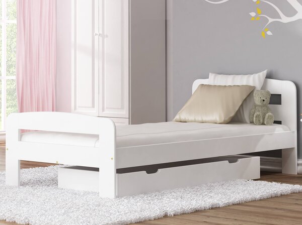 Łóżko Klaudia 90x200 białe z materacem bonellowym