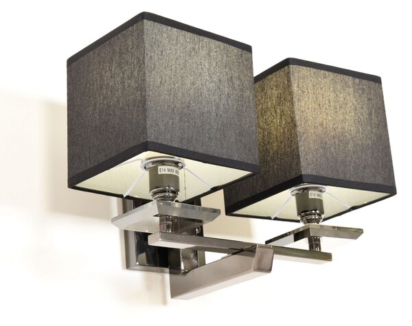 LAMPA ŚCIENNA KINKIET Z CZARNYMI ABAŻURAMI FIANELO W2