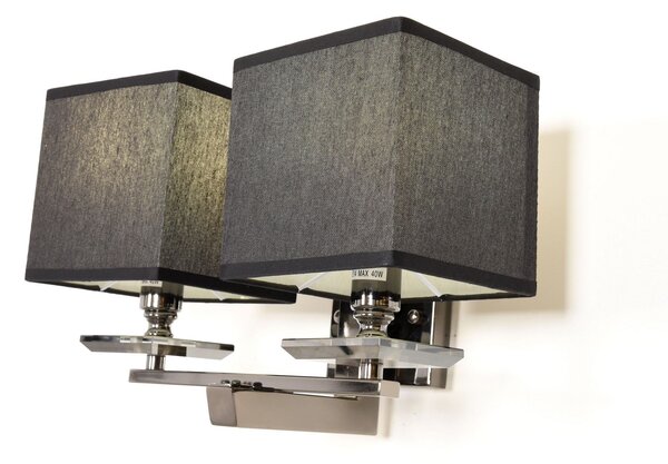 LAMPA ŚCIENNA KINKIET Z CZARNYMI ABAŻURAMI FIANELO W2