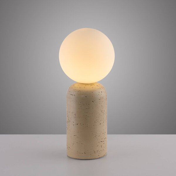 Schöner Wohnen Lampa stołowa Traventa, kremowy / amber, salon / jadalnia, beton, śródziemnomorski