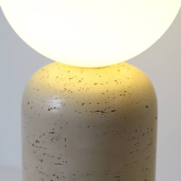 Schöner Wohnen Lampa stołowa Traventa, kremowy / amber, salon / jadalnia, beton, śródziemnomorski