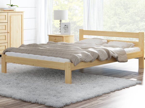 Łóżko drewniane Mato 140x200 EKO z materacem piankowym Megana