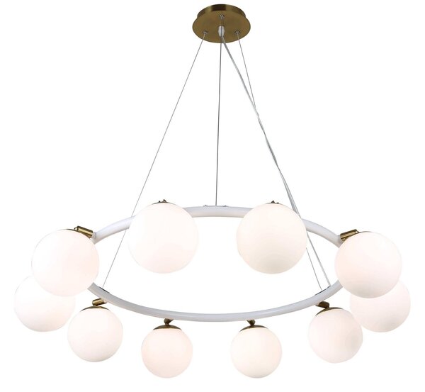 NOWOCZESNA LAMPA WISZĄCA BIAŁO-MOSIĘŻNA MODICA W10
