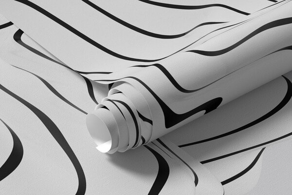 Fototapety abstrakcyjne organiczne kształty w stylu 3D w odcieniach bieli i szarości z czarnymi paskami, Fototapety Abstrakcja, w04627 : Uwalls.pl