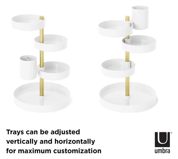 Biały plastikowy organizer łazienkowy Pirouette – Umbra