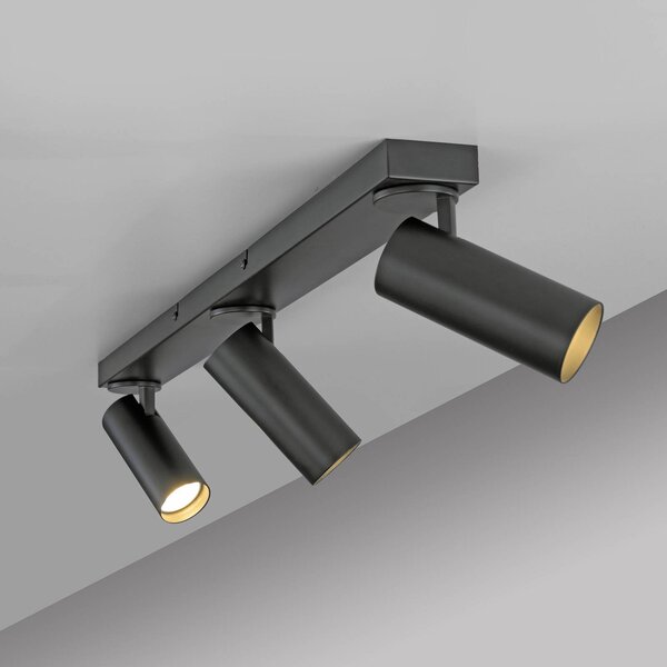 Schöner Wohnen Reflektor sufitowy RIK, czarny, 3-punktowy, 89 cm, metalowy, GU10-LED RIK, czarny, salon / jadalnia, aluminium, nowoczesny