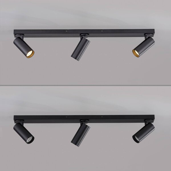 Schöner Wohnen Reflektor sufitowy RIK, czarny, 3-punktowy, 89 cm, metalowy, GU10-LED RIK, czarny, salon / jadalnia, aluminium, nowoczesny
