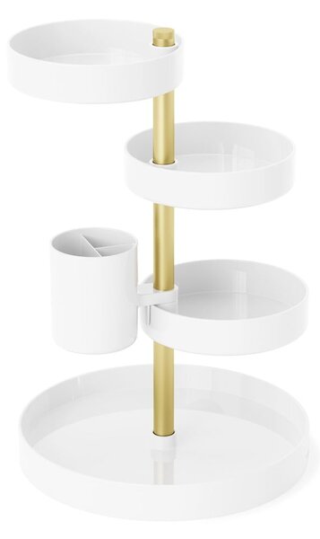 Biały plastikowy organizer łazienkowy Pirouette – Umbra