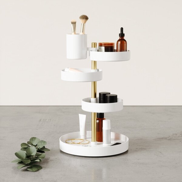 Biały plastikowy organizer łazienkowy Pirouette – Umbra