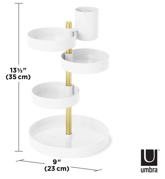 Biały plastikowy organizer łazienkowy Pirouette – Umbra