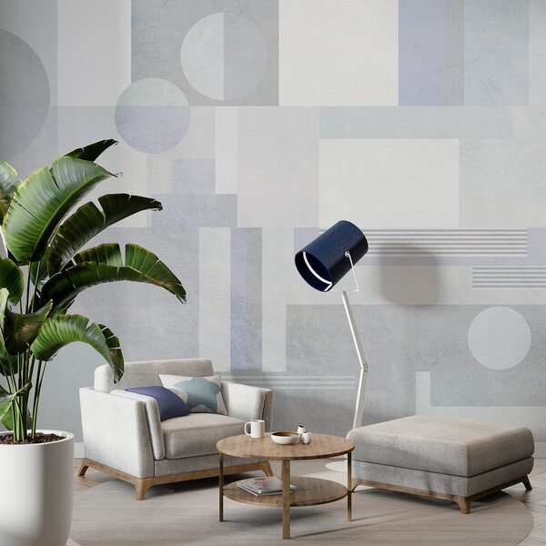 Fototapety abstrakcyjna geometria w odcieniach szarości i błękitu, Fototapety Geometryczne, w04635v2 : Uwalls.pl