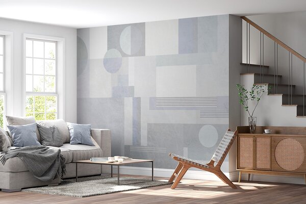 Fototapety abstrakcyjna geometria w odcieniach szarości i błękitu, Fototapety Geometryczne, w04635v2 : Uwalls.pl