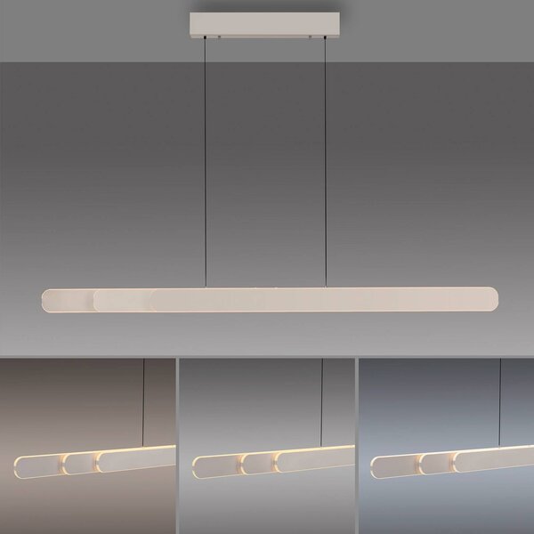 Schöner Wohnen Lampa wisząca ADRIANA ROUND, możliwość ściemniania, kremowy / amber, salon / jadalnia, aluminium, nowoczesny