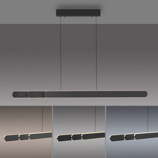 Schöner Wohnen Lampa wisząca ADRIANA ROUND, możliwość ściemniania, czarny, salon / jadalnia, aluminium, nowoczesny
