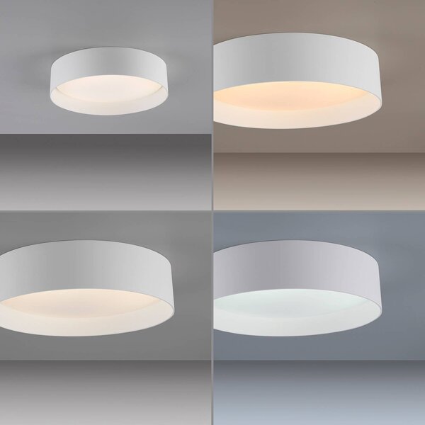 Schöner Wohnen Lampa sufitowa TAVOLI, możliwość ściemniania, biały / opal, salon / jadalnia, metal