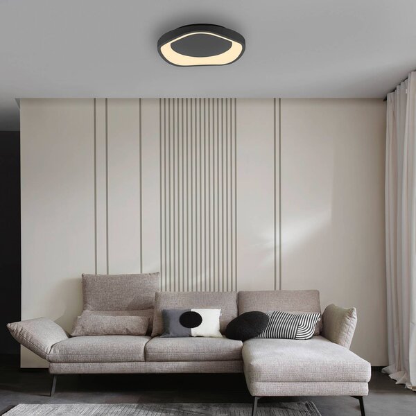 Schöner Wohnen Lampa sufitowa MONTA, możliwość ściemniania, czarny, salon / jadalnia, metal, nowoczesny