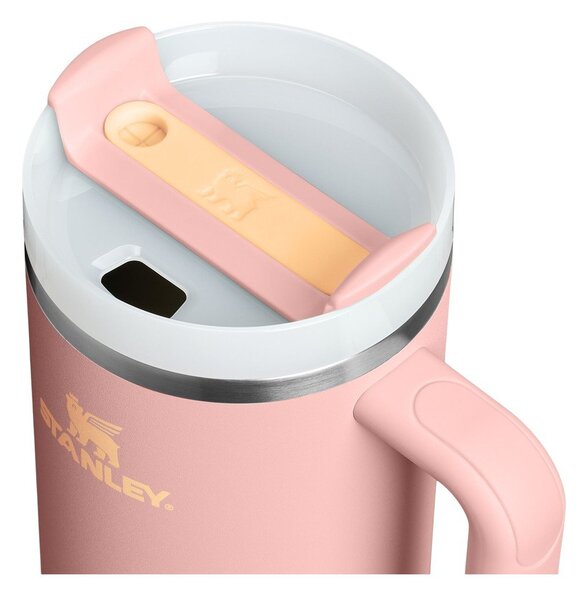 Brzoskwiniowy termos ze stali nierdzewnej ze słomką 1,18 l Quencher H2.O FlowState™ Tumbler Peach Rose – Stanley