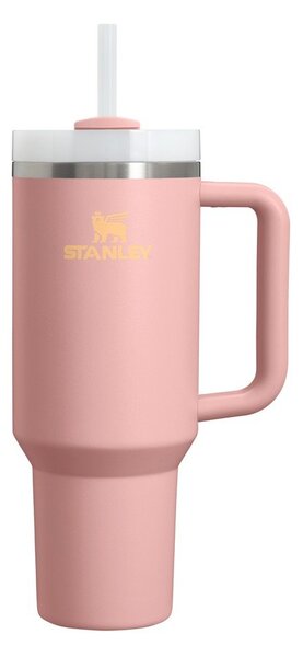Brzoskwiniowy termos ze stali nierdzewnej ze słomką 1,18 l Quencher H2.O FlowState™ Tumbler Peach Rose – Stanley