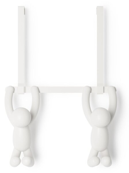 Biały plastikowy wieszak na drzwi 22 cm Buddy – Umbra