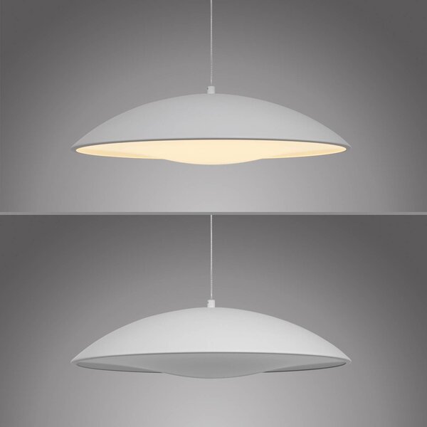 Schöner Wohnen Lampa wisząca LENTE, możliwość ściemniania, biały / opal, salon / jadalnia, metal, nowoczesny