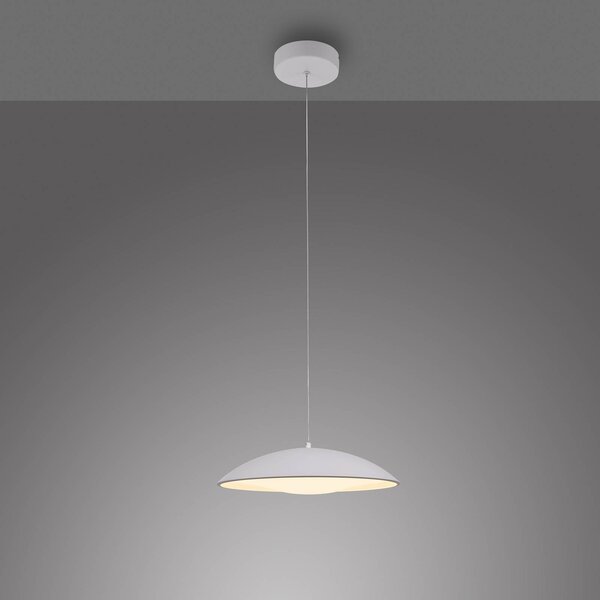 Schöner Wohnen Lampa wisząca LENTE, możliwość ściemniania, biały / opal, salon / jadalnia, metal, nowoczesny