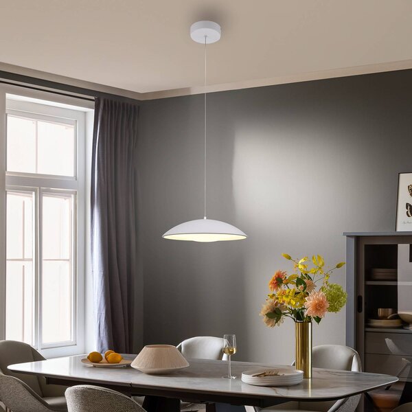 Schöner Wohnen Lampa wisząca LENTE, możliwość ściemniania, biały / opal, salon / jadalnia, metal, nowoczesny