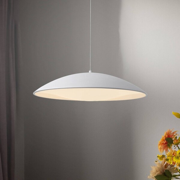 Schöner Wohnen Lampa wisząca LENTE, możliwość ściemniania, biały / opal, salon / jadalnia, metal, nowoczesny