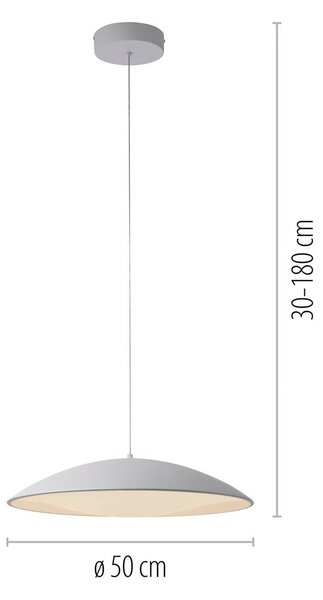 Schöner Wohnen Lampa wisząca LENTE, możliwość ściemniania, biały / opal, salon / jadalnia, metal, nowoczesny