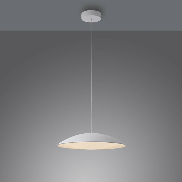 Schöner Wohnen Lampa wisząca LENTE, możliwość ściemniania, biały / opal, salon / jadalnia, metal, nowoczesny