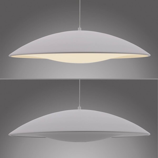 Schöner Wohnen Lampa wisząca LENTE, możliwość ściemniania, biały / opal, salon / jadalnia, metal, nowoczesny