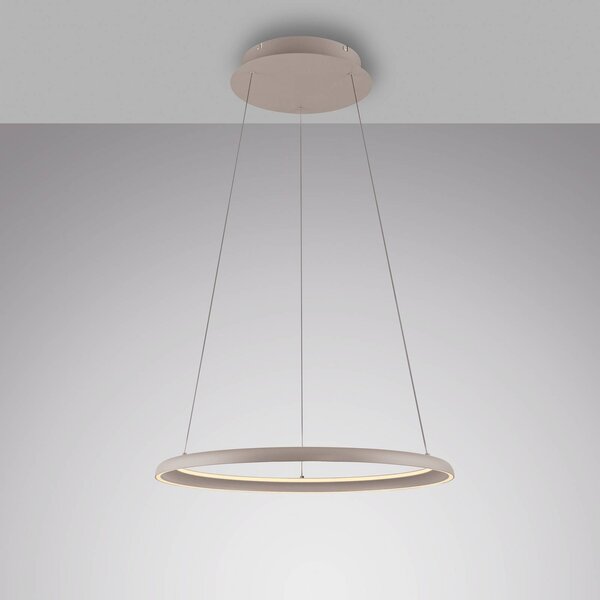 Schöner Wohnen Lampa wisząca QUILLO, możliwość ściemniania, kremowy / amber, salon / jadalnia, aluminium, nowoczesny