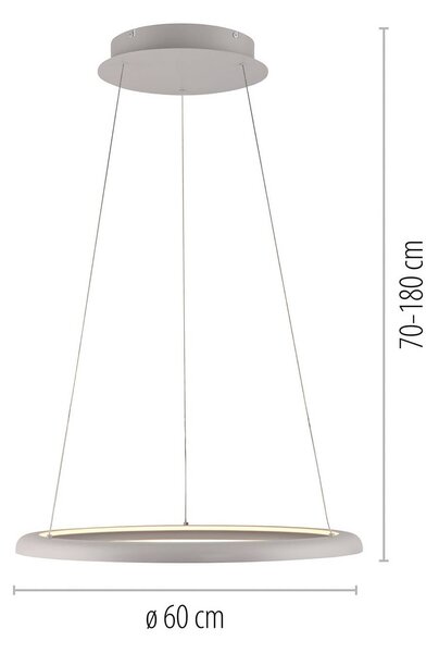 Schöner Wohnen Lampa wisząca QUILLO, możliwość ściemniania, kremowy / amber, salon / jadalnia, aluminium, nowoczesny