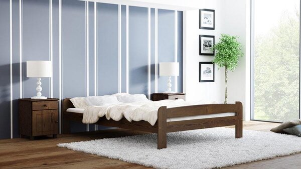 Łóżko drewniane Ania 120x200 z materacem piankowym