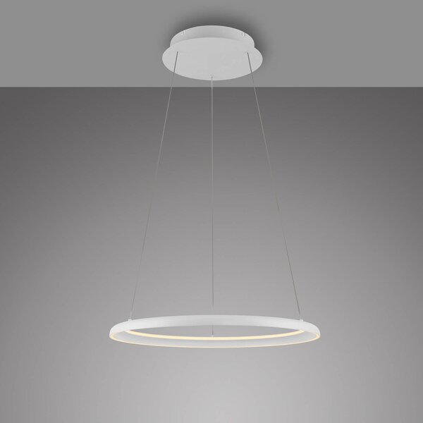 Schöner Wohnen Lampa wisząca QUILLO, możliwość ściemniania, biały / opal, salon / jadalnia, aluminium, nowoczesny