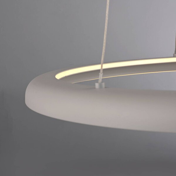 Schöner Wohnen Lampa wisząca QUILLO, możliwość ściemniania, kremowy / amber, salon / jadalnia, aluminium, nowoczesny
