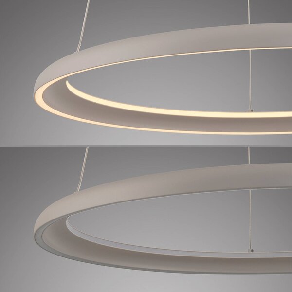 Schöner Wohnen Lampa wisząca QUILLO, możliwość ściemniania, kremowy / amber, salon / jadalnia, aluminium, nowoczesny