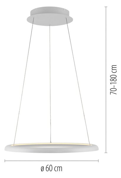Schöner Wohnen Lampa wisząca QUILLO, możliwość ściemniania, biały / opal, salon / jadalnia, aluminium, nowoczesny