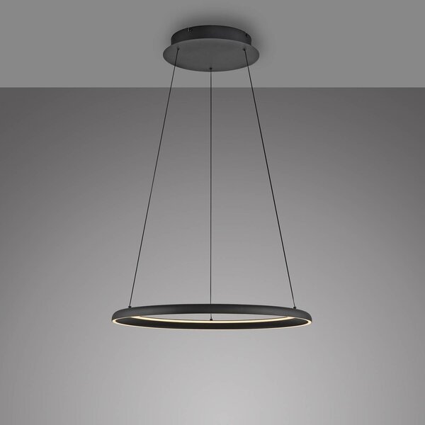 Schöner Wohnen Lampa wisząca QUILLO, możliwość ściemniania, czarny, salon / jadalnia, aluminium, nowoczesny