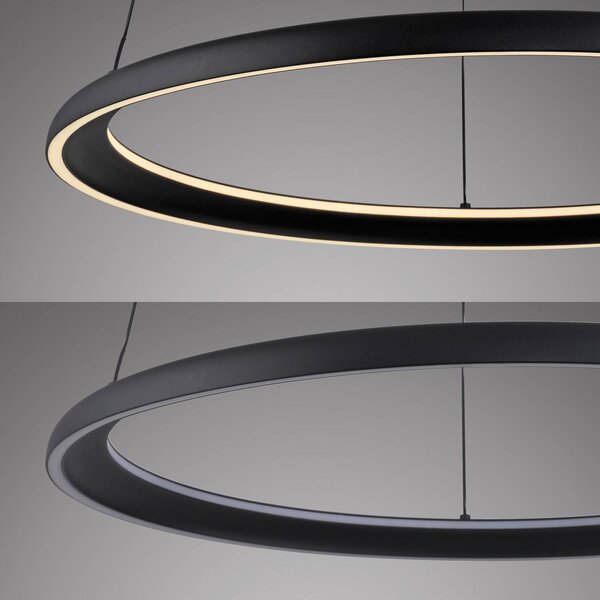 Schöner Wohnen Lampa wisząca QUILLO, możliwość ściemniania, czarny, salon / jadalnia, aluminium, nowoczesny