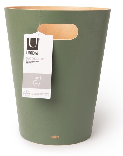 Zielony biurowy kosz na śmieci 7,5 l Woodrow – Umbra