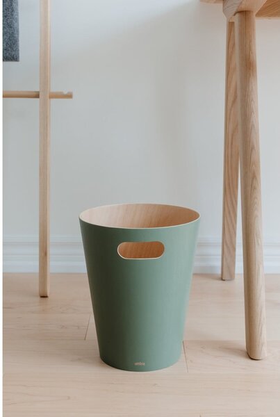 Zielony biurowy kosz na śmieci 7,5 l Woodrow – Umbra