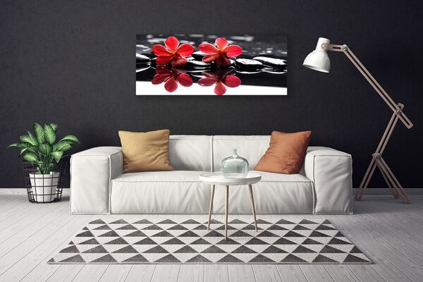 Obraz canvas na ścianę Równowaga Zen: Kwiat i Kamień