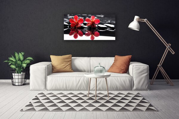 Obraz canvas na ścianę Równowaga Zen: Kwiat i Kamień