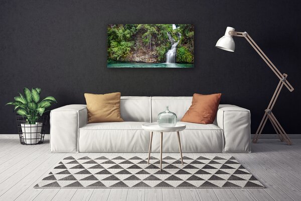 Obraz canvas na ścianę Kaskada Spływająca po Skale