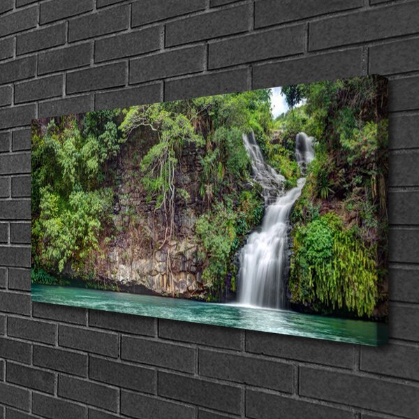 Obraz canvas na ścianę Kaskada Spływająca po Skale